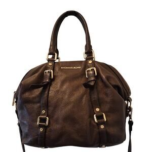 Michael Kors 2 Way Dark Brown Leather Satchel Crossbody
